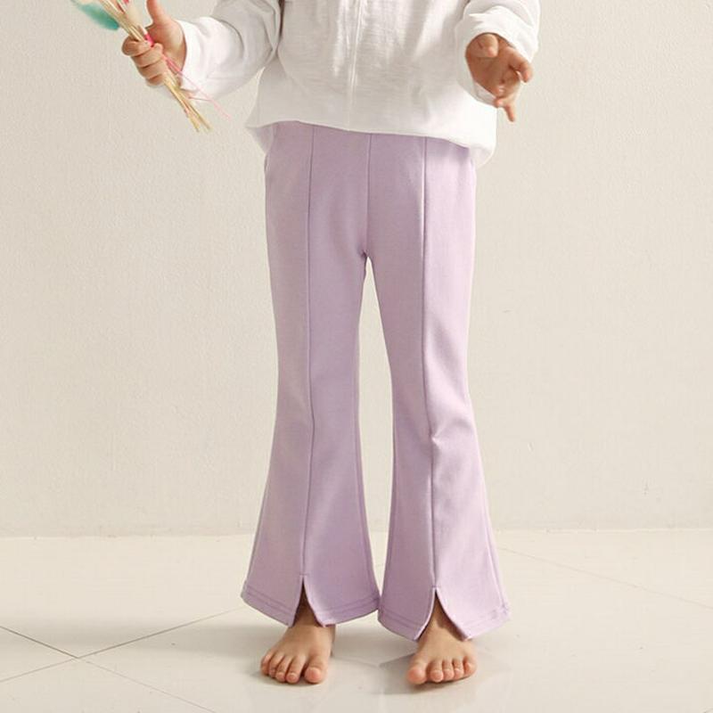 ブーツカットパンツ・u04159 キッズ【3~8才】【pt】【パンツ ズボン ロングパンツ ブーツカット 単色 無地 シンプル 