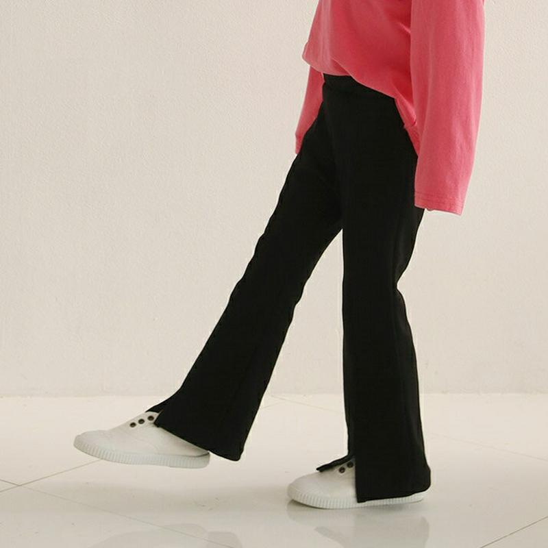 ブーツカットパンツ・u04159 キッズ【3~8才】【pt】【パンツ ズボン ロングパンツ ブーツカット 単色 無地 シンプル 