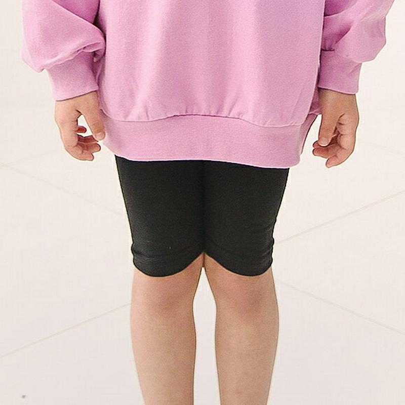 ハーフ丈レギンス・u04138 キッズ【3~8才】【pt】【レギンス パンツ ズボン ハーフレギンス 半ズボン 単色 無地 シン