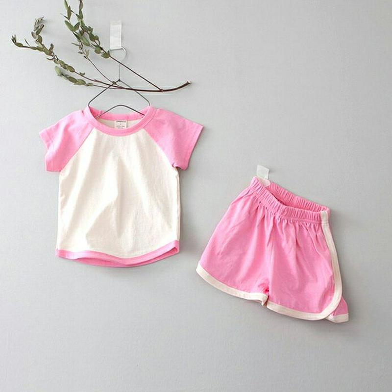 配色ラグランTシャツ&パンツSET・p002814 キッズ【0~2才】【set】【セットアップ setup トップス Tシャツ 