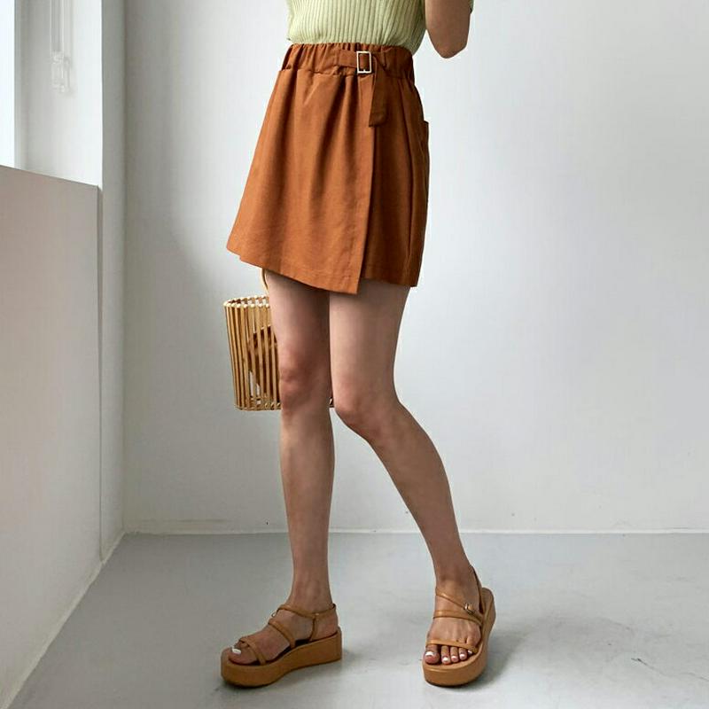 【新作10%OFF】ベルトキュロットショートパンツ・全4色・t56061 レディース【pt】【韓国 ファッション ショートパンツ