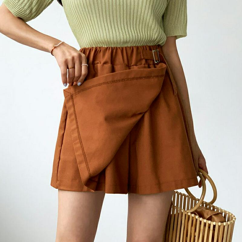 【新作10%OFF】ベルトキュロットショートパンツ・全4色・t56061 レディース【pt】【韓国 ファッション ショートパンツ