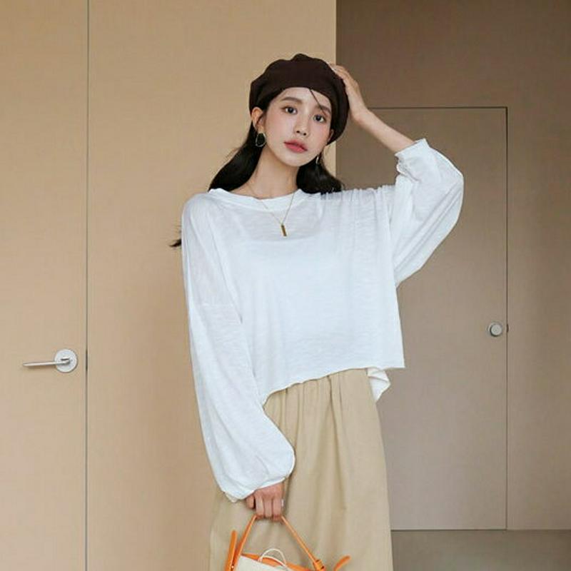 【新作10%OFF】クロップドリボンTシャツ・全3色・t56033 レディース【tops】【韓国 ファッション トップス Tシャ