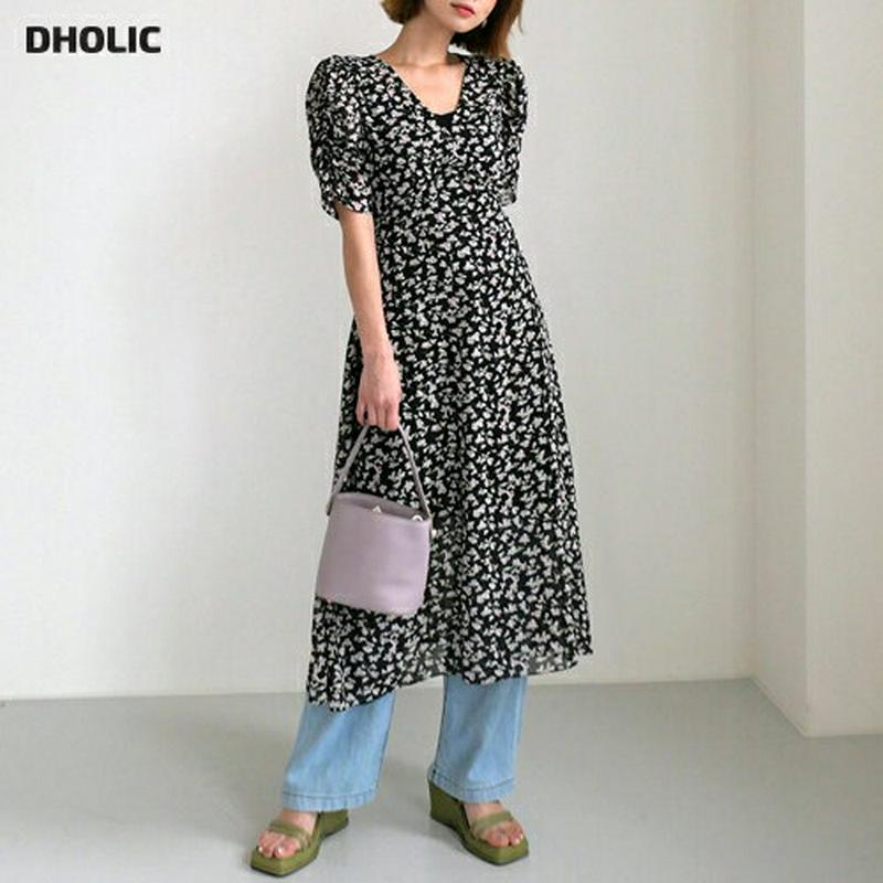 【新作10%OFF】Vネックフローラルワンピース・全2色・t56039 レディース【ops】【韓国 ファッション ワンピース ロ