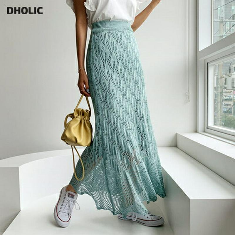 【新作10%OFF】パンチングニットスカート・全3色・b56050 レディース【sk】【韓国 ファッション スカート ロングスカ