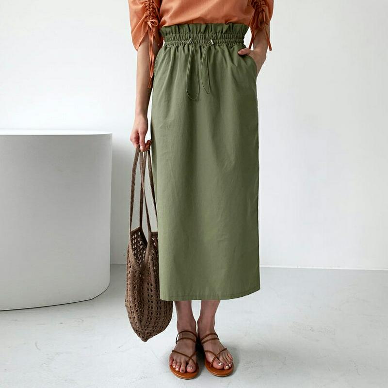 【新作10%OFF】ドロストHラインスカート・全3色・t56049 レディース【sk】【韓国 ファッション スカート ロング ロ