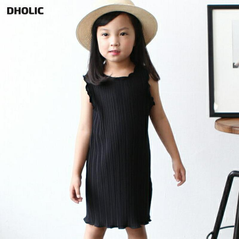 スリーブレスプリーツワンピース・p004131 キッズ【3~8才】【ops】【ワンピース ミディ丈 ミディワンピース スリーブレス ノースリーブ プリーツ プリーツワンピース 単色 女の子 夏 韓国 韓国子供服 子供 こども 子供服 こども服】【KIDS】