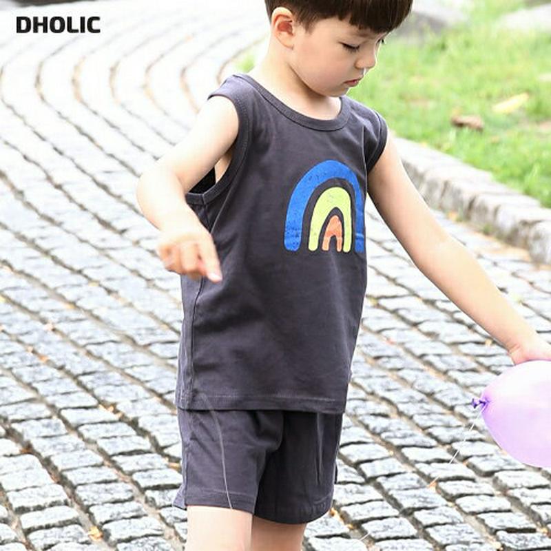 【新作10%OFF】rainbowタンクトップ&パンツSET・u04239 キッズ【3~8才】【set】【セットアップ setu