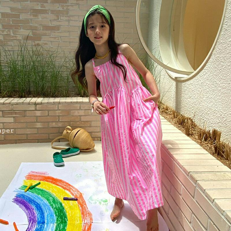【新作10%OFF】キャミソールストライプワンピース・u04249 キッズ【3~8才】【ops】【ワンピース ロングワンピース 