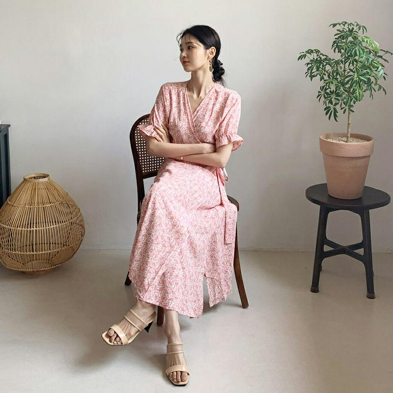 【只今10%OFF】ペイズリーラップワンピース・全2色・t60202 レディース【ops】【韓国 ファッション ロングワンピース