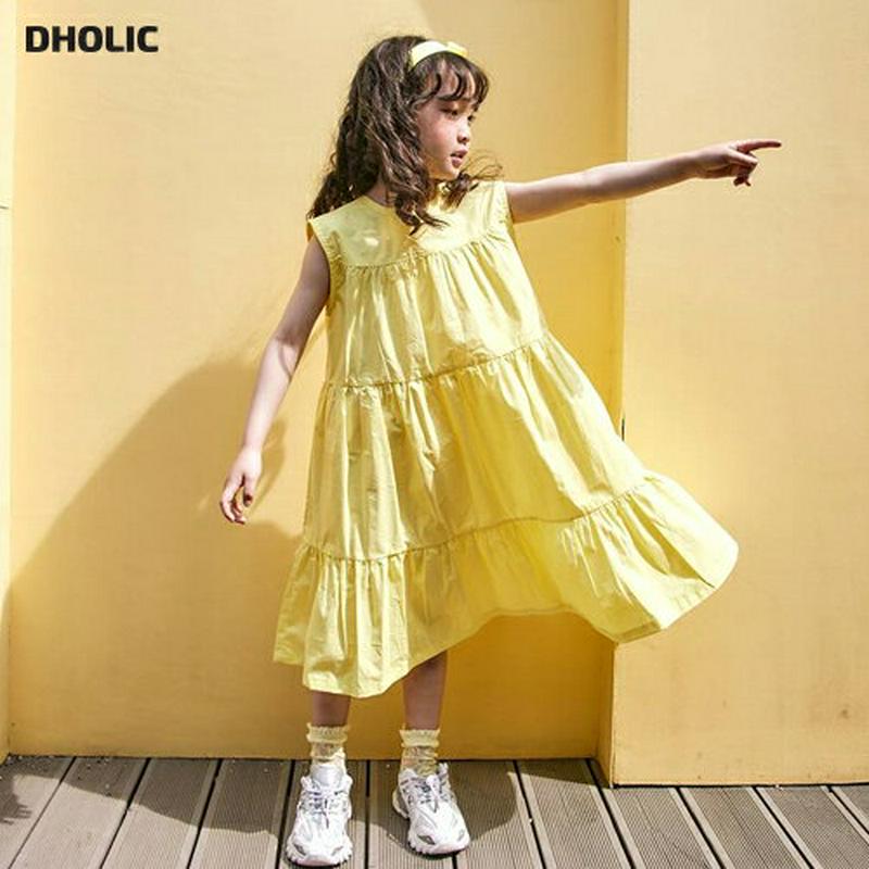 ティアードスリーブレスワンピース・u04069・キッズ 【3~8才】【ops】【韓国 ファッション ワンピース ロング ミディ 