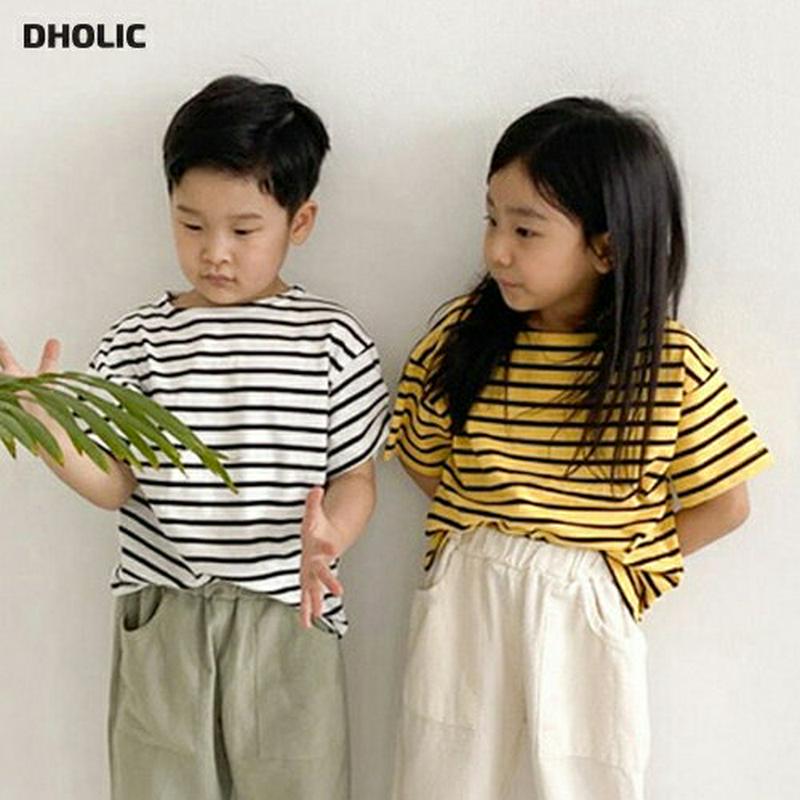10COLORS長袖ボーダーTシャツ・u04148・キッズ 【3~8才】【tops】【韓国 ファッション トップス Tシャツ カ