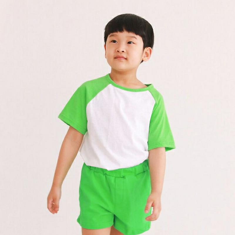 ハーフラグランTシャツ・u04217・キッズ 【3~8才】【tops】【韓国 ファッション トップス Tシャツ カットソー 半袖