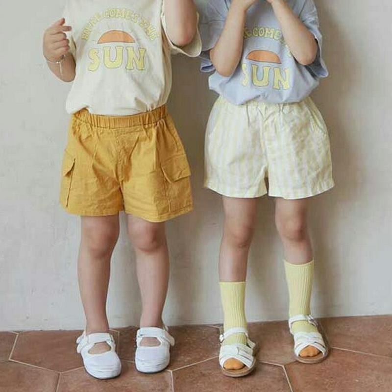 ショートカーゴパンツ・u04005・キッズ 【3~8才】【pt】【韓国 ファッション ボトムス パンツ ハーフ ショート 半ズボ