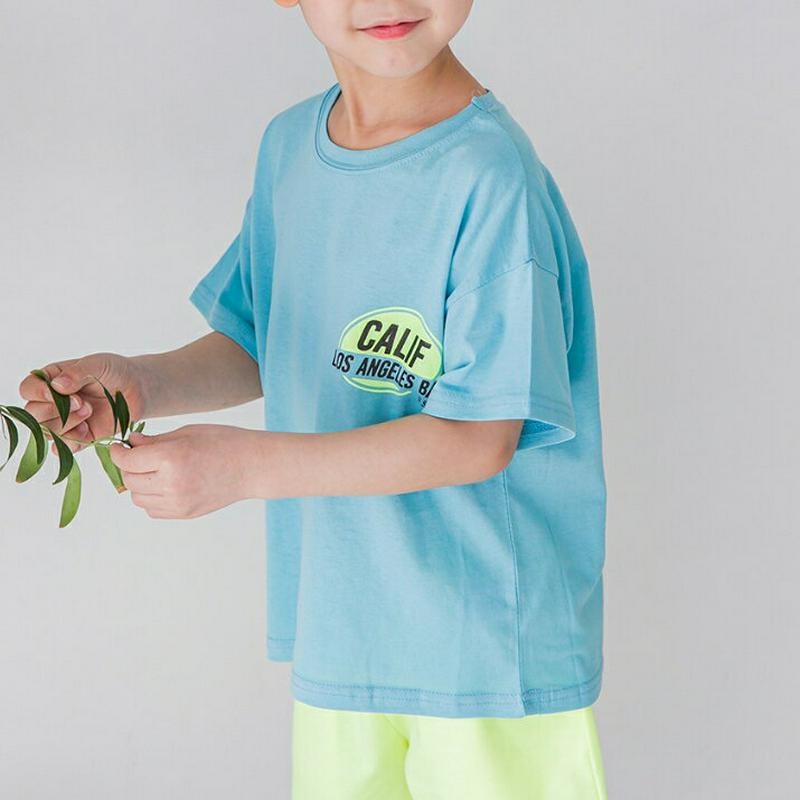CALIFロゴTシャツ・u04061・キッズ 【3~8才】【tops】【韓国 ファッション トップス Tシャツ カットソー 半袖