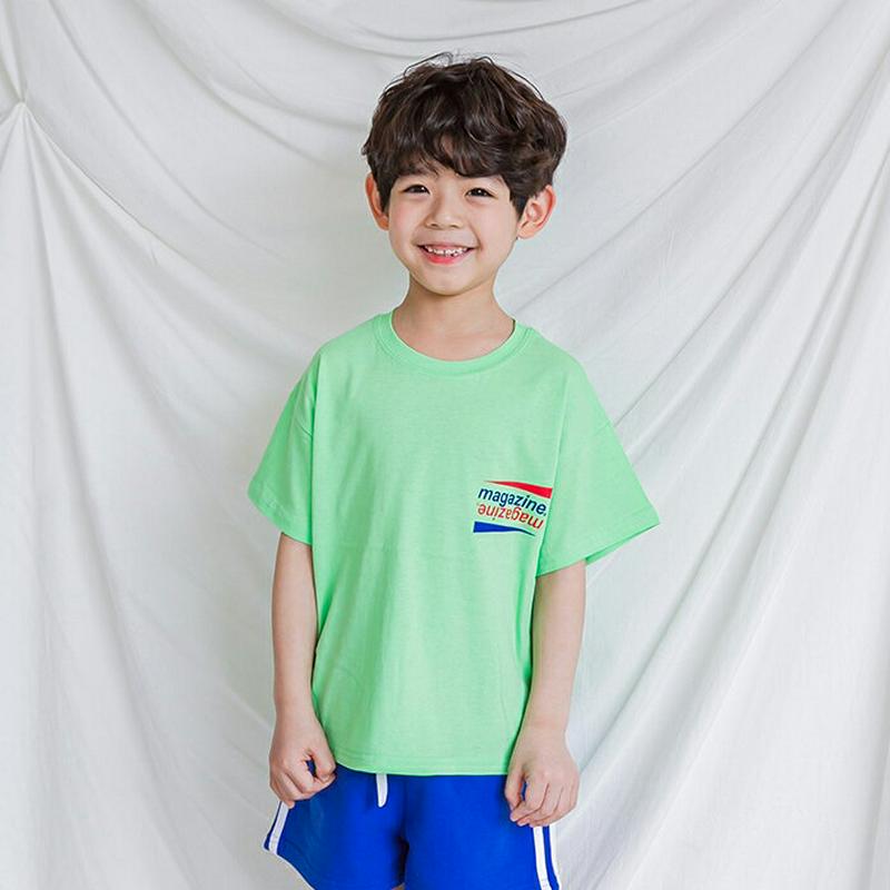 magazineロゴTシャツ・u04048・キッズ 【3~8才】【tops】【韓国 ファッション トップス Tシャツ カットソー