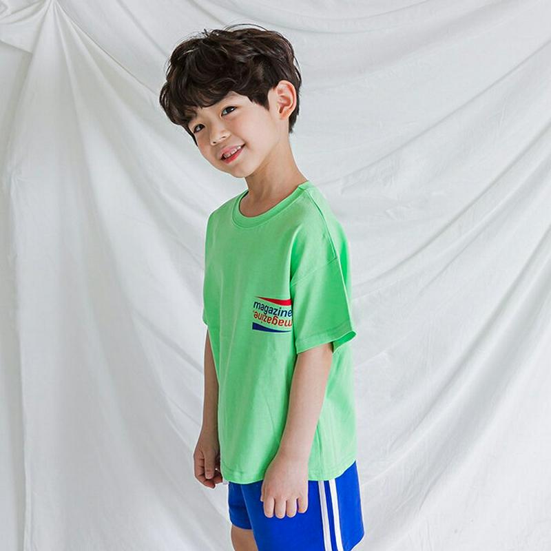 magazineロゴTシャツ・u04048・キッズ 【3~8才】【tops】【韓国 ファッション トップス Tシャツ カットソー