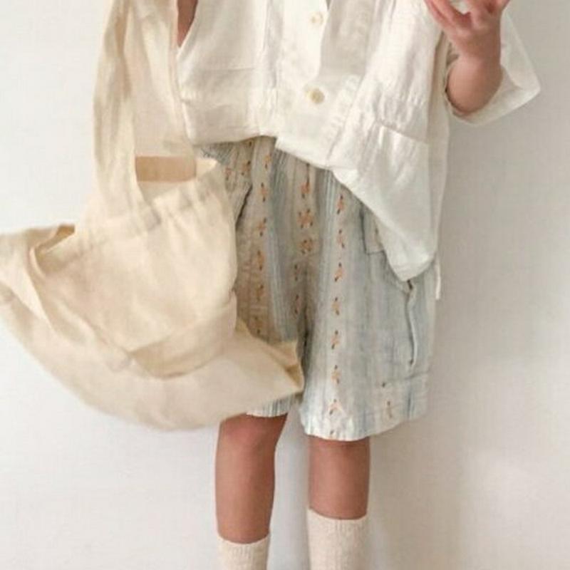 ハーフカーゴパンツ(花柄)・u00001・キッズ 【3~8才】【pt】【韓国 ファッション ボトムス パンツ ハーフ ショート 