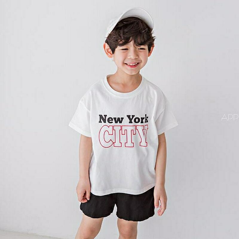 New york city半袖Tシャツ・u04094・キッズ 【3~8才】【tops】【韓国 ファッション トップス Tシャツ 