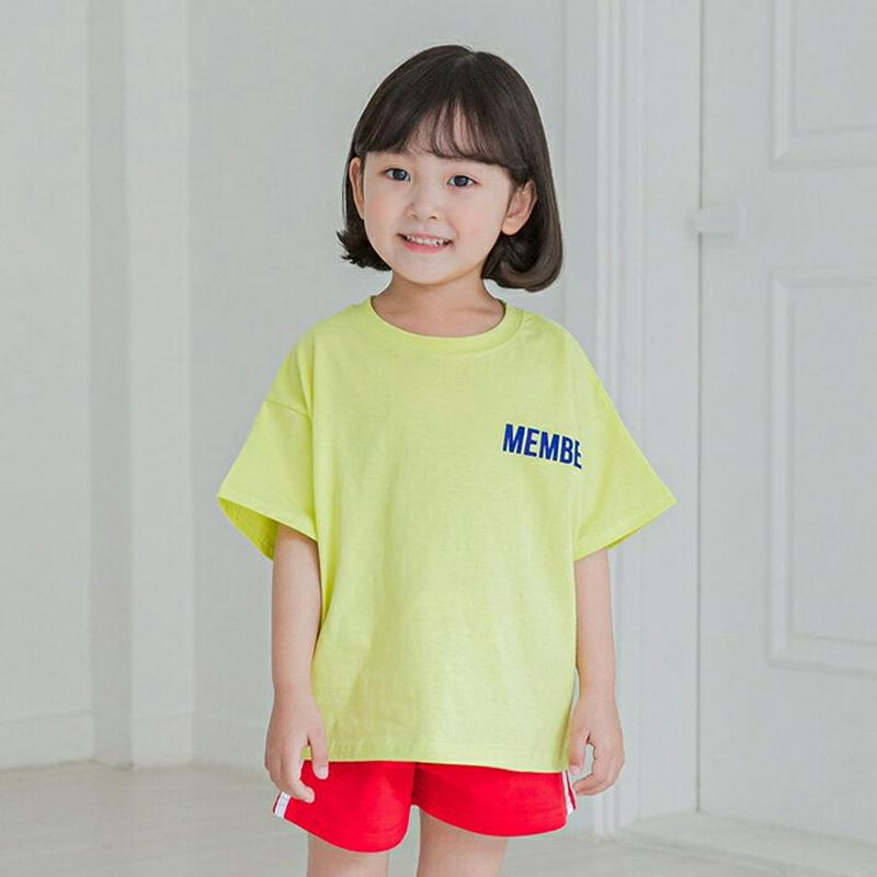 MEMBERバックロゴTシャツ・u04052・キッズ 【3~8才】【tops】【韓国 ファッション トップス Tシャツ カットソ