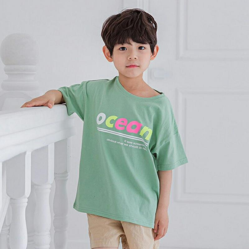ocean半袖Tシャツ・u04056・キッズ 【3~8才】【tops】【韓国 ファッション トップス Tシャツ カットソー 半袖