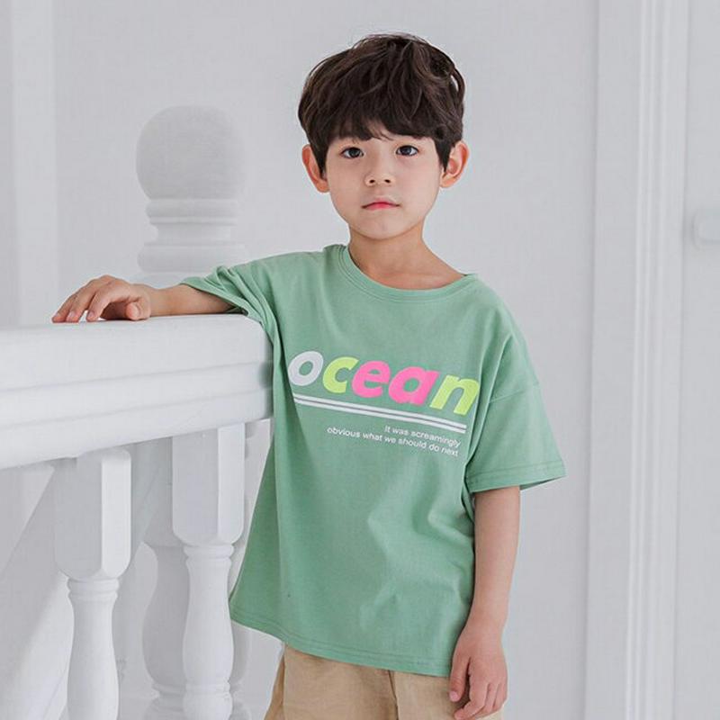 ocean半袖Tシャツ・u04056・キッズ 【3~8才】【tops】【韓国 ファッション トップス Tシャツ カットソー 半袖