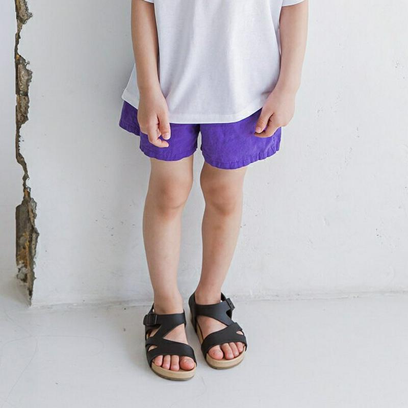 コットンショート丈パンツ・u04045・キッズ 【3~8才】【pt】【韓国 ファッション ボトムス パンツ ハーフ ショート 半