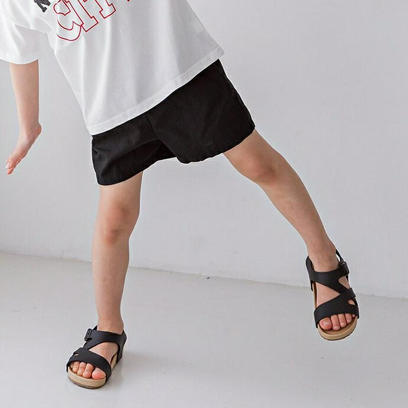 コットンショート丈パンツ・u04045・キッズ 【3~8才】【pt】【韓国 ファッション ボトムス パンツ ハーフ ショート 半