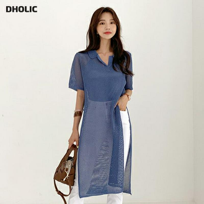 シアーカラーロングニット・全3色・b56472 レディース【tops】【韓国 ファッション トップス ニット ニットトップス 半