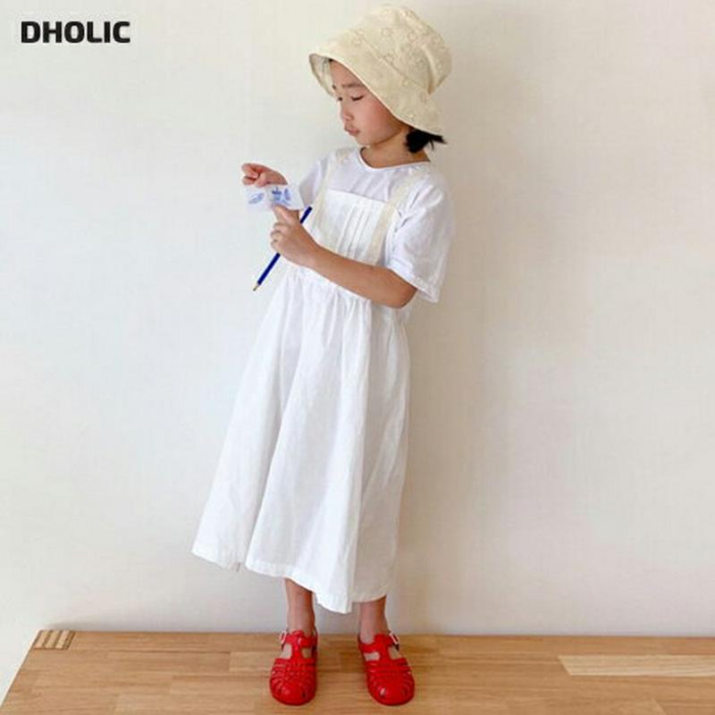 レースストラップワンピース・u04092・キッズ 【3~8才】【ops】【韓国 ファッション ワンピース ロング ミディ 膝丈 