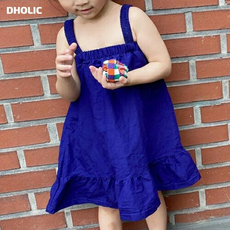 ゴムバンドストラップワンピース・u04047・キッズ 【3~8才】【ops】【韓国 ファッション ワンピース ロング ミディ 膝