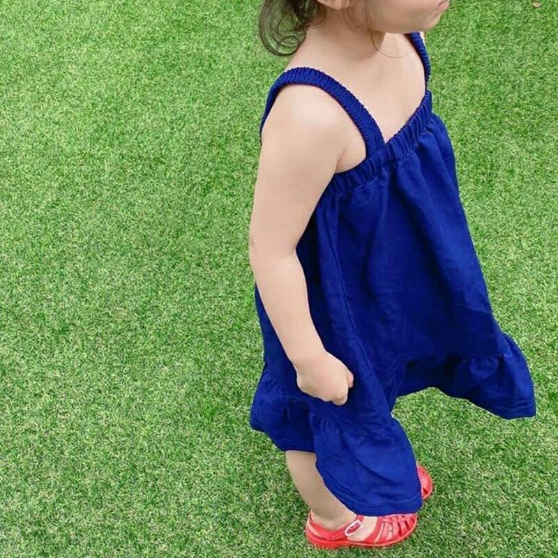 ゴムバンドストラップワンピース・u04047・キッズ 【3~8才】【ops】【韓国 ファッション ワンピース ロング ミディ 膝