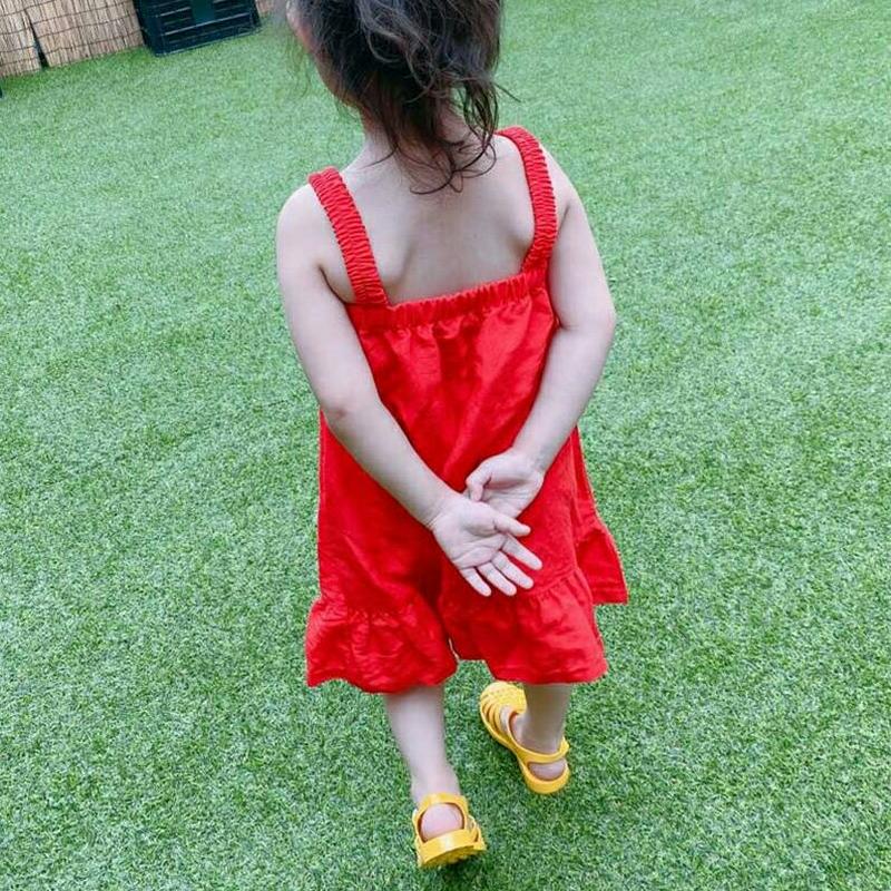 ゴムバンドストラップワンピース・u04047・キッズ 【3~8才】【ops】【韓国 ファッション ワンピース ロング ミディ 膝