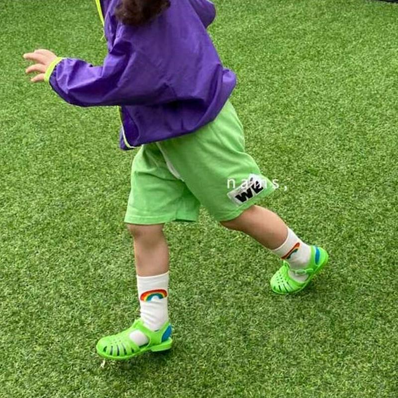 ラベルショートパンツ・u04090・キッズ 【3~8才】【pt】【韓国 ファッション ボトムス パンツ ハーフ ショート 半ズボ