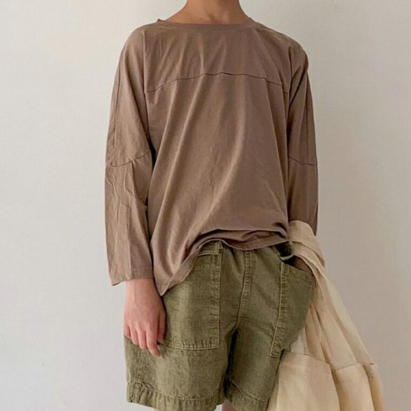 長袖コットンTシャツ・u04088・キッズ 【3~8才】【tops】【韓国 ファッション トップス Tシャツ カットソー 長袖 