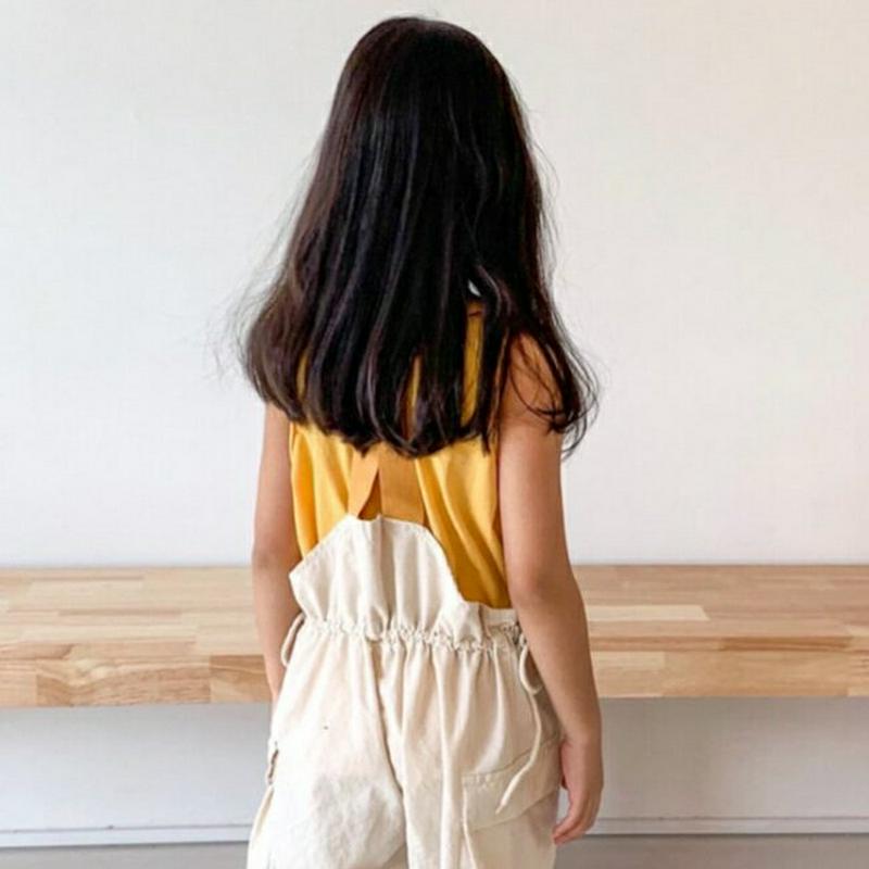 ロールヘムVネックタンクトップ・u04096・キッズ 【3~8才】【tops】【韓国 ファッション トップス Tシャツ カットソ