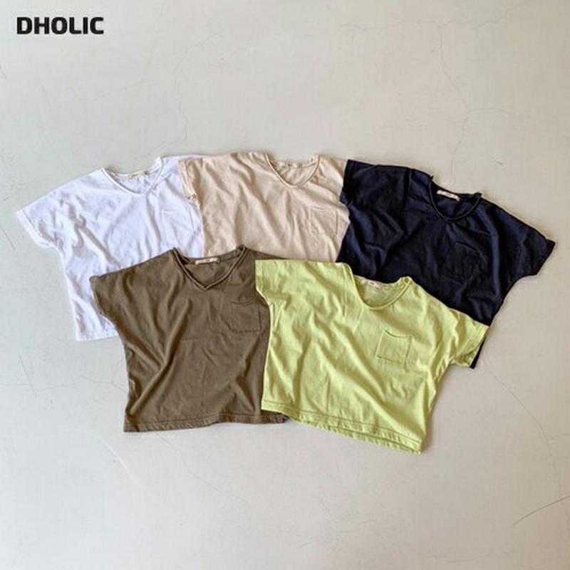 ワンポケットロールネックTシャツ・u04097・キッズ 【3~8才】【tops】【韓国 ファッション トップス Tシャツ カット