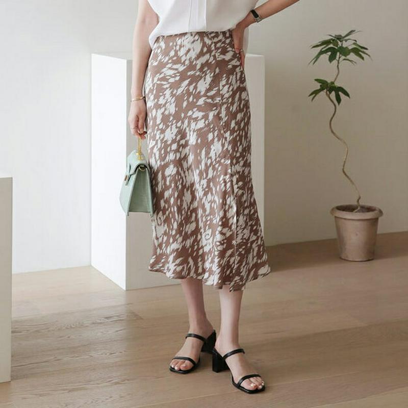 パターンフレアスカート・全2色・t62975 レディース【sk】【韓国 ファッション スカート ミディ丈 ミディスカート 総柄 