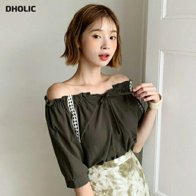 【新作10%OFF】ドロストレースラインブラウス・全4色・t60235 レディース【tops】【韓国 ファッション トップス ハ