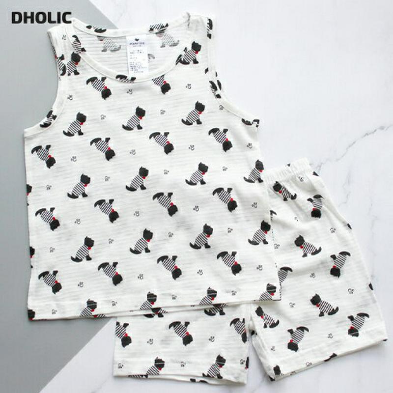 【新作10%OFF】Dogタンクトップ上下SET・p003608・キッズ 【3~8才】【SET】【韓国 ファッション セットアッ