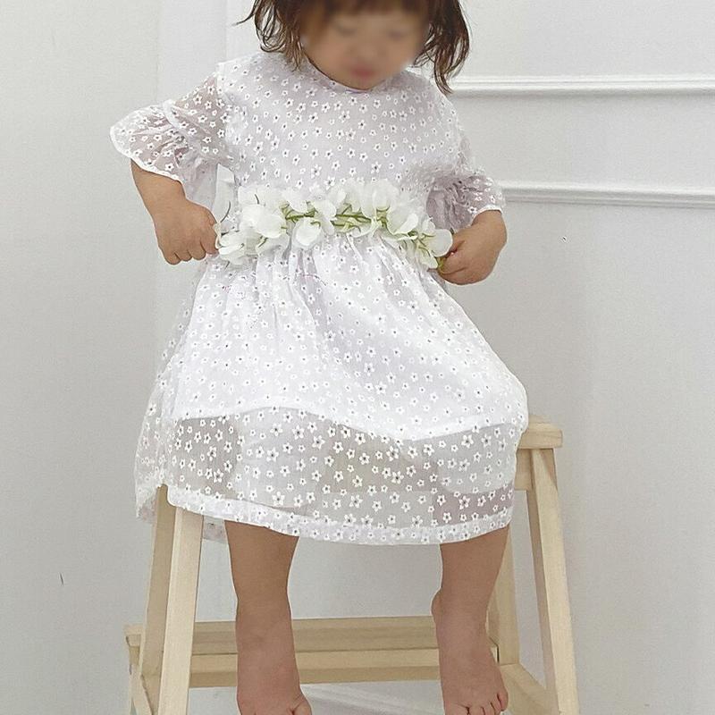 【新作10%OFF】花柄シースルーワンピース・p003609・キッズ 【3~8才】【ops】【韓国 ファッション ワンピース シ