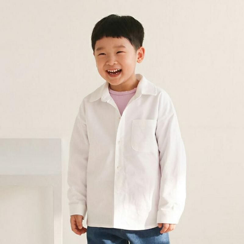 【新作10%OFF】ワンポケットコットンシャツ・u04252・キッズ 【3~8才】【bl】【韓国 ファッション トップス シャツ