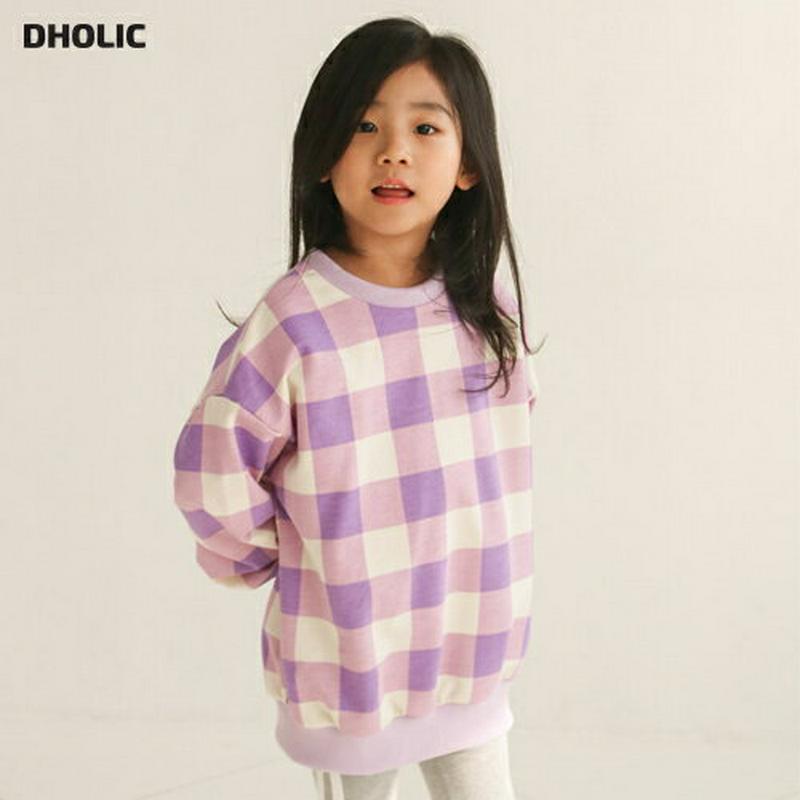 【新作10%OFF】チェック柄スウェット・u04257・キッズ 【3~8才】【tops】【韓国 ファッション トップス スウェッ