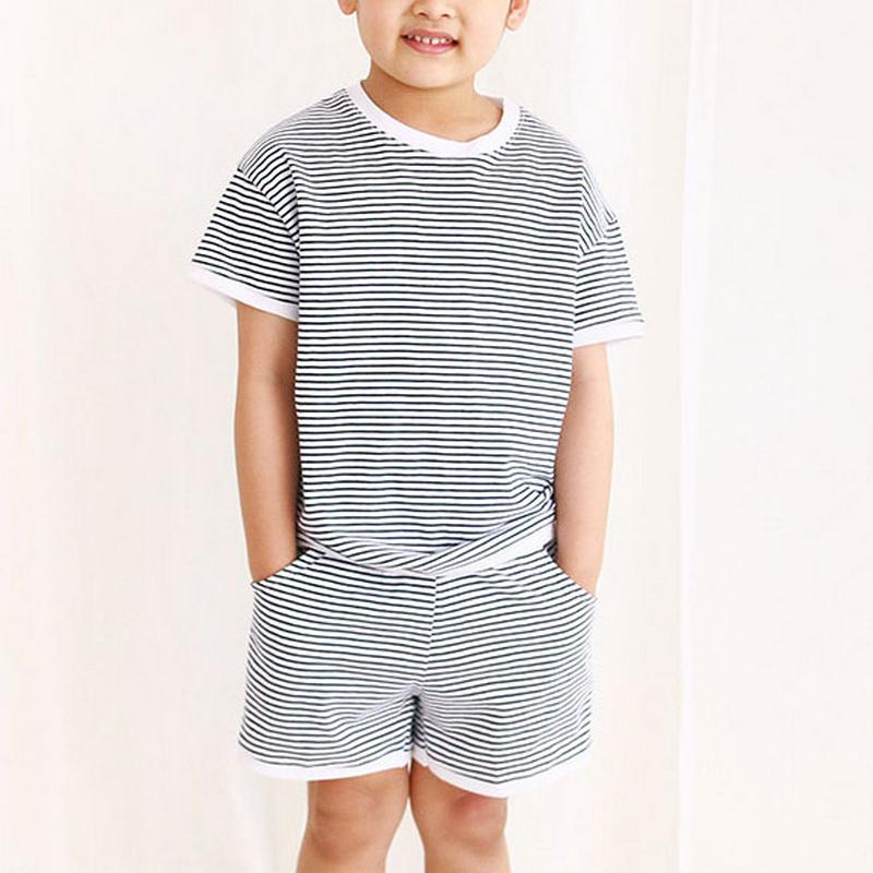 【新作10%OFF】ボーダー半袖Tシャツ&パンツSET・u04240・キッズ 【3~8才】【SET】【韓国 ファッション セット