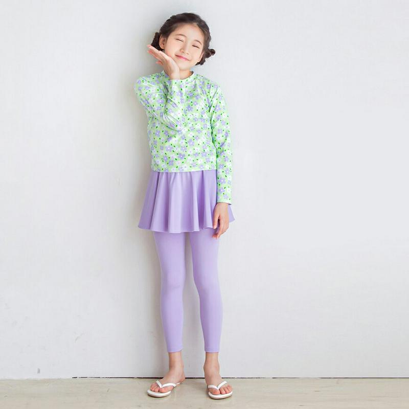 【新作10%OFF】花柄トップ水着SET・p002610・キッズ 【3~8才】【bw】【韓国 ファッション 水着 ラッシュガード