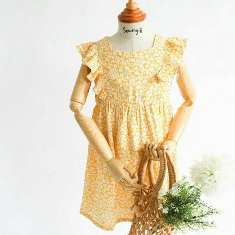 【新作10%OFF】フリルスリーブ花柄ワンピース・u04230・キッズ 【3~8才】【ops】【韓国 ファッション ワンピース 