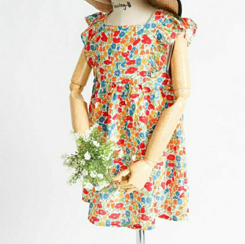 【新作10%OFF】フリルスリーブ花柄ワンピース・u04230・キッズ 【3~8才】【ops】【韓国 ファッション ワンピース 