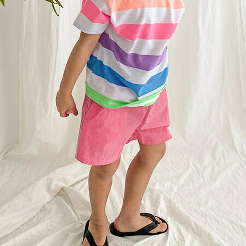 【新作10%OFF】パイピングショートスイムパンツ・u04173・キッズ 【3~8才】【bw】【韓国 ファッション 水着 スイム