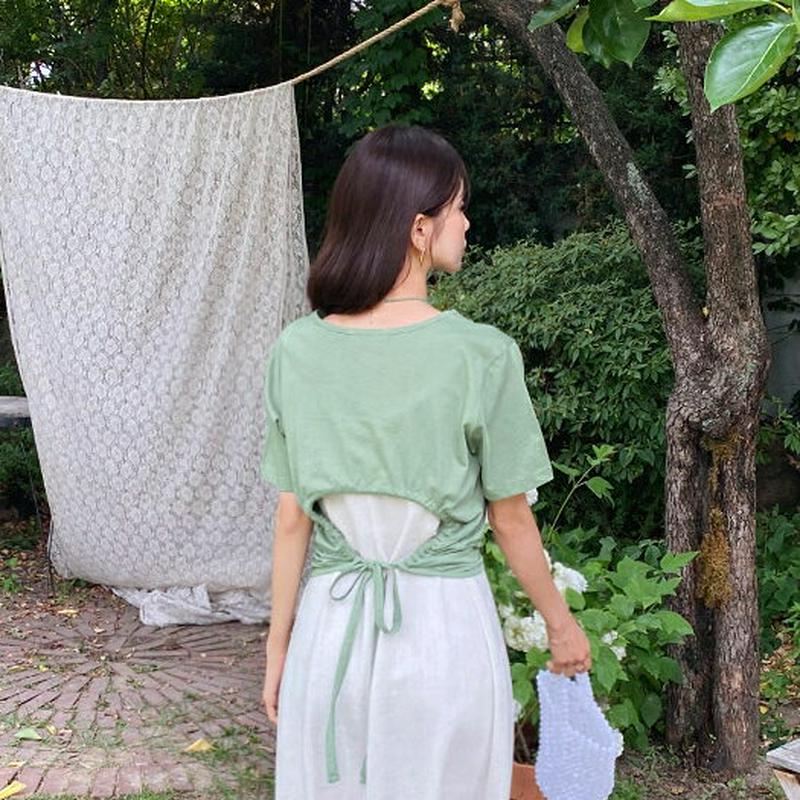 バックドロストTシャツ・全4色・t55987 レディース【tops】【韓国 ファッション トップス Tシャツ 半袖 ハーフスリー