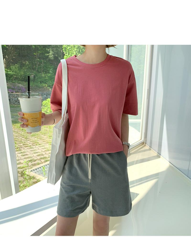 ソリッドカラースリット入りTシャツ